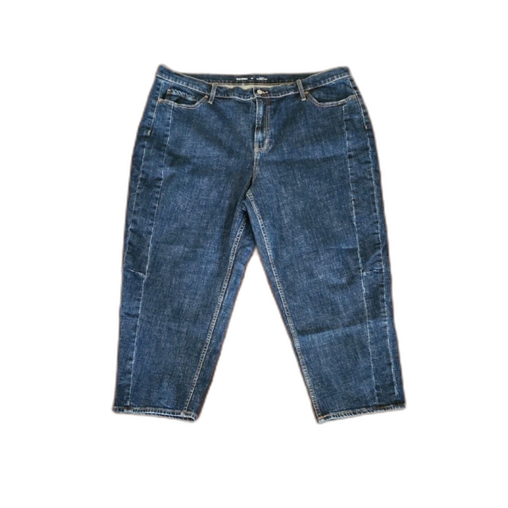 Old Navy Women's High-Waisted Barrel Ankle Jeans, Dark Wash, Size 20 Regular - Picture 5 of 11